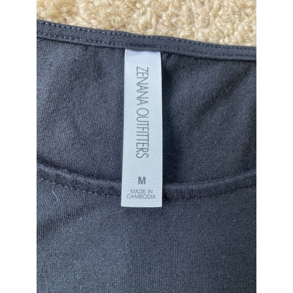 Zenana Women's Black Flared T-Shirt Midi Knee Length Dress with Side Pockets Med - Picture 5 of 10